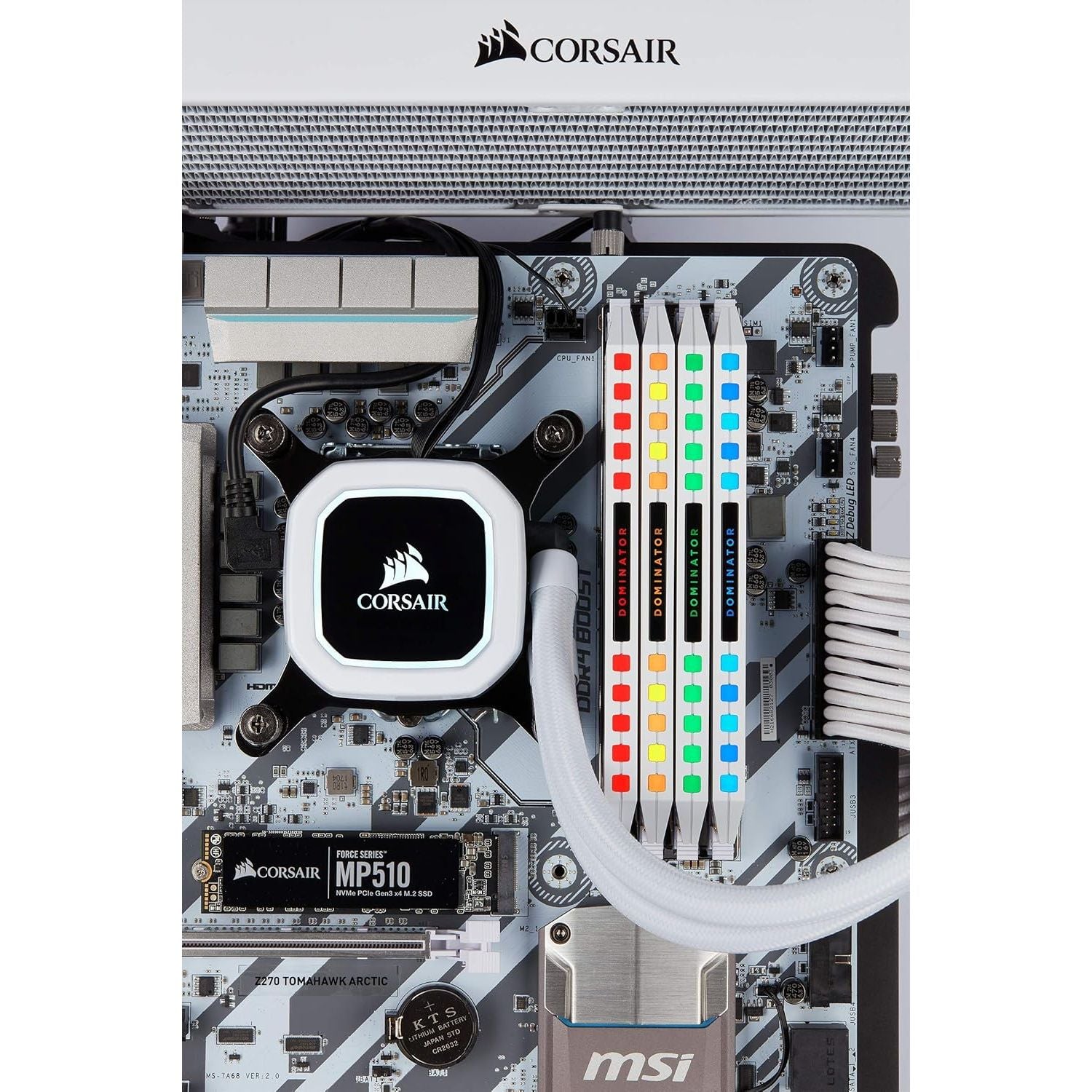 Corsair DOMINATOR PLATINUM RGB DDR4 16GB (2x8GB) 3600MHz C18 Desktop Memory (12 Ultra-Bright CAPELLIX RGB LEDs, Patented CORSAIR DHX Cooling, Wide Compatibility, Intel XMP 2.0) - White - 5
